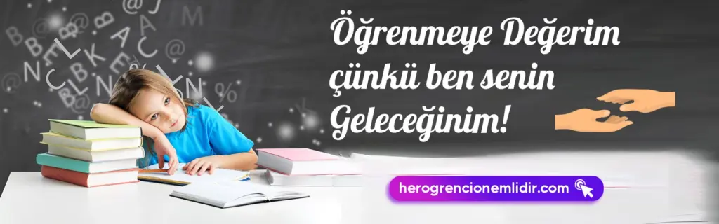 Öğrenmeye değerim çünkü ben senin geleceğinim: Uçuşan harfler, kitaplara başını dayamış kız çocuğu ve uzanan eller